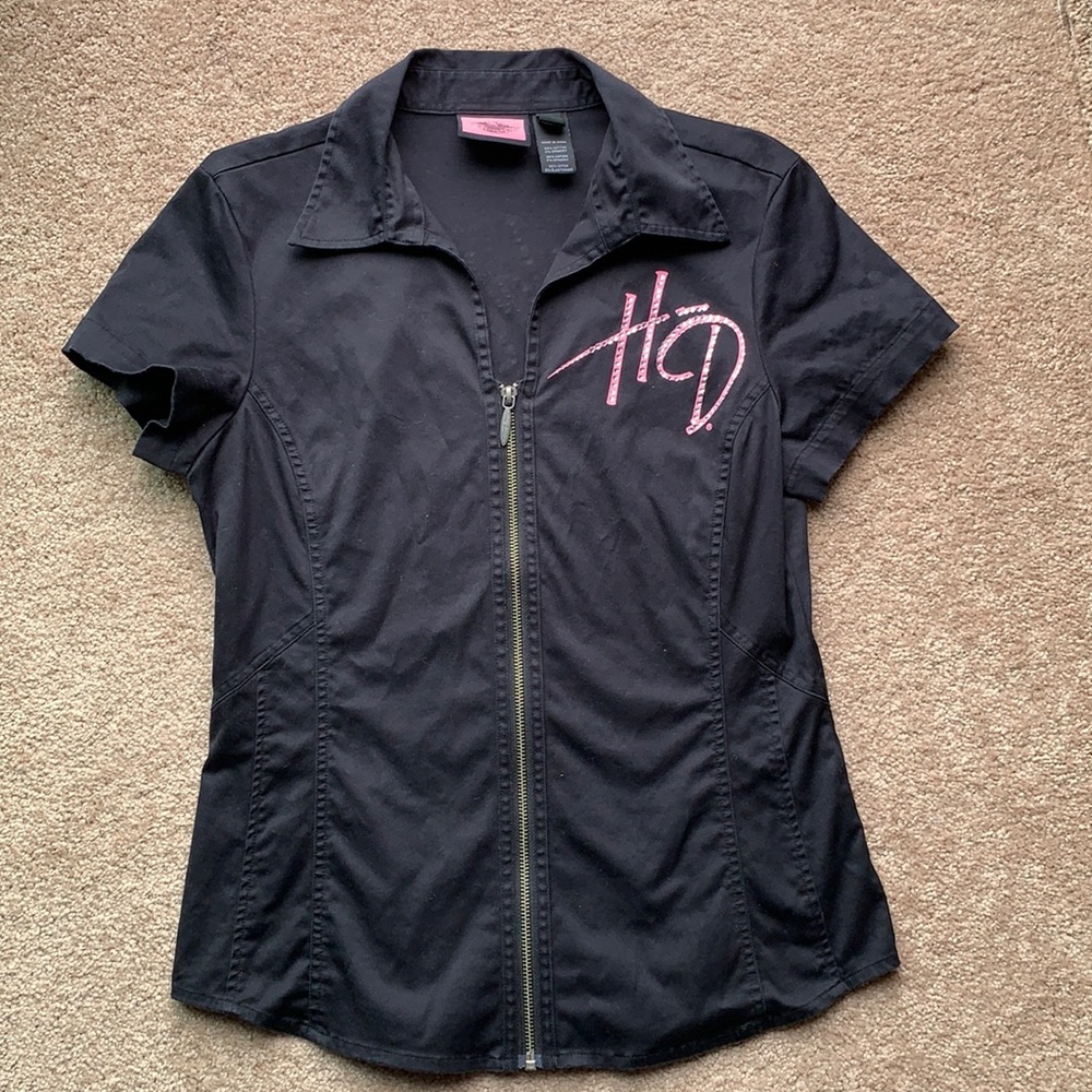 Harley Davidson motorcycle zip up shirt